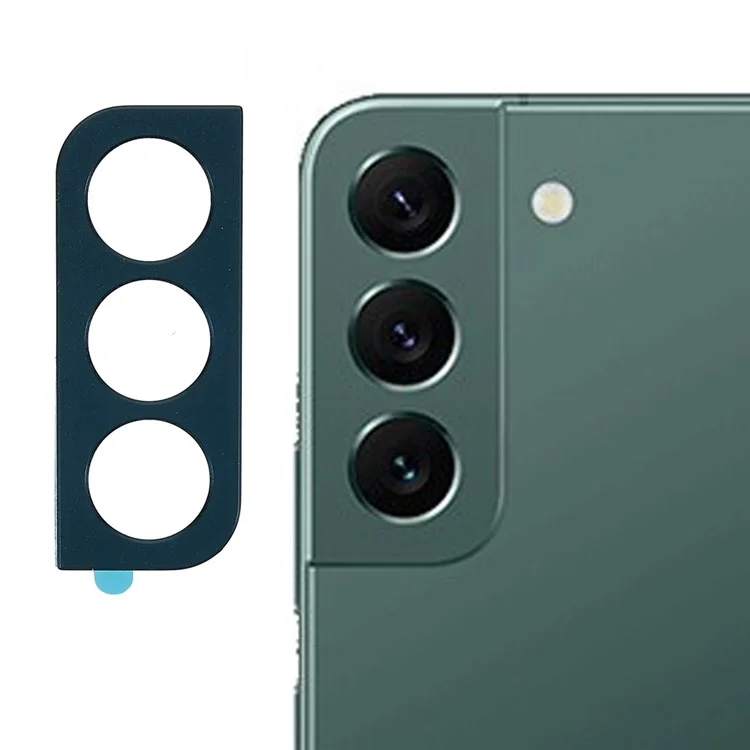 Para Samsung Galaxy S22 5G/Galaxy S22+ 5G Protector de lente de cámara de metal Cubierta trasera resistente a los arañazos - Verde medianoche