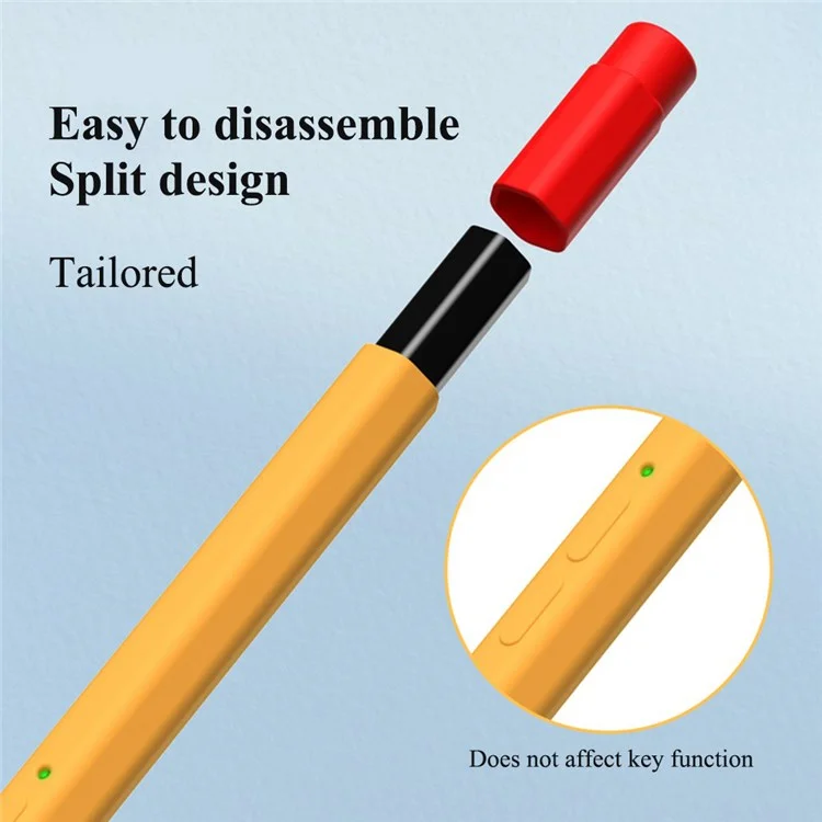 For Lenovo Xiaoxin Stylus Contrast Color Liquid Silicone Protective Pencil Case Wrap Cover Sleeve - Black