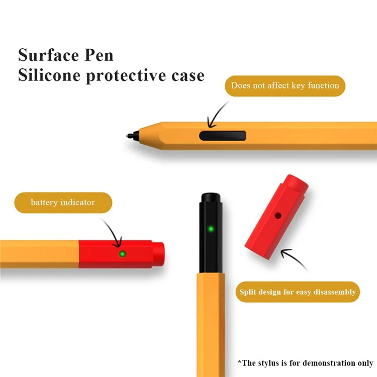 For Microsoft Surface Pen Liquid Silicone Protective Pencil Case Dust Proof Wrap Cover Sleeve - Orange