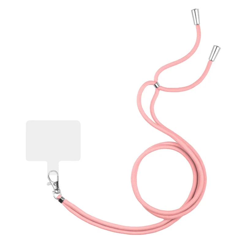 1.5m Universal Crossbody Body Phone Lanyard with Patch Adjustable Shoulder Strap Cellphone Neck Strap - Pink