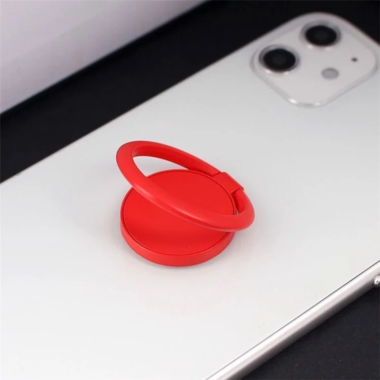 Anneau de doigt en alliage de zinc de couleur unie Support de téléphone à doigt Kickstand - Rouge