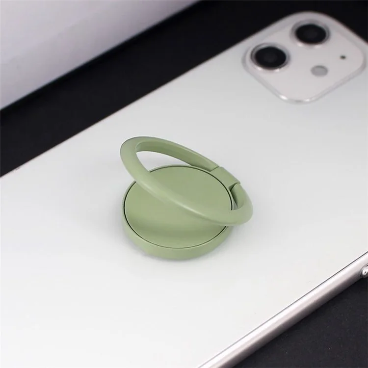 Solid Color Zinc Alloy Finger Ring Grip Stand Phone Finger Holder Kickstand - Matcha Green