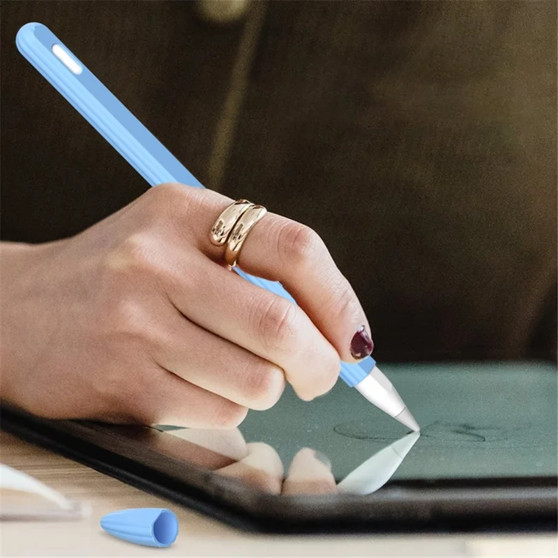 For Apple Pencil Pro / Pencil (2nd Generation) Anti-Slip Liquid Silicone Stylus Pen Sleeve Stylus Pen Cover - Red