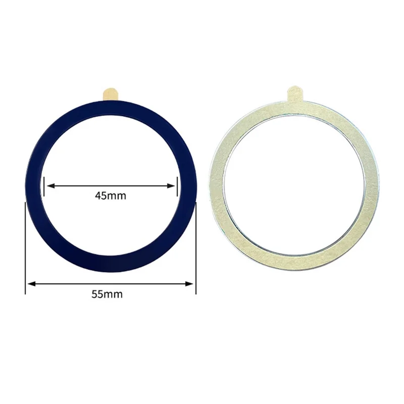 Magnetic Adapter Ring Wireless Charging Conversion Kit with Sticker for Magnetic Wireless Charger - Navy Blue