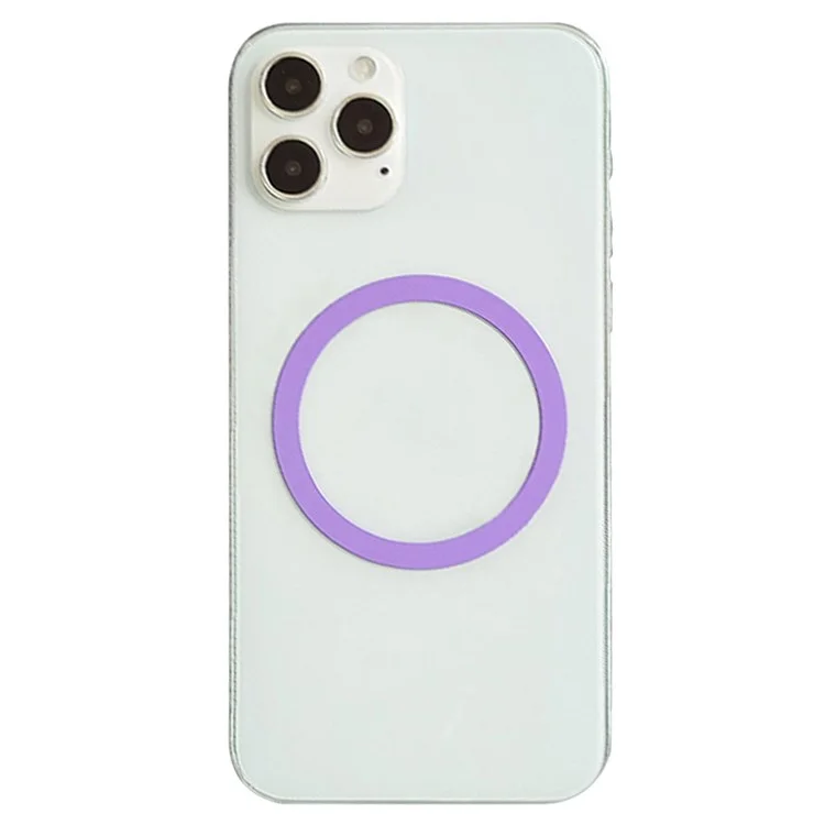 Magnetic Adapter Ring Wireless Charging Conversion Kit with Sticker for Magnetic Wireless Charger - Light Purple