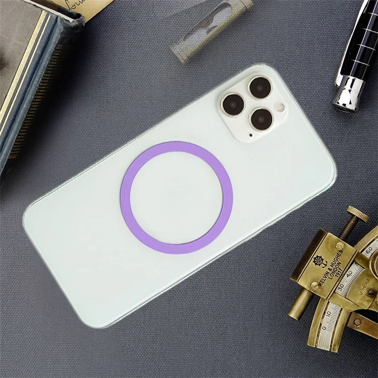 Magnetic Adapter Ring Wireless Charging Conversion Kit with Sticker for Magnetic Wireless Charger - Light Purple