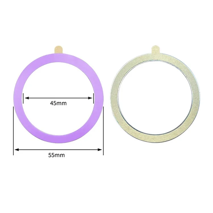 Magnetic Adapter Ring Wireless Charging Conversion Kit with Sticker for Magnetic Wireless Charger - Light Purple