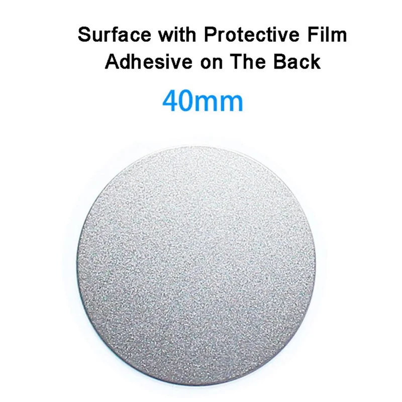40mm Replacement Mount Metal Plate with Adhesive for All Magnetic Car Mounts, Cell Phone, Tablet Holder - Silver