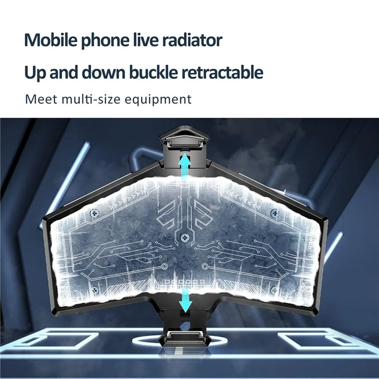 K8 Cell Phone Radiator Coolers Universal Mobile Phone Cooling Fan with Digital Display/Clip for Playing Games, Live Streaming