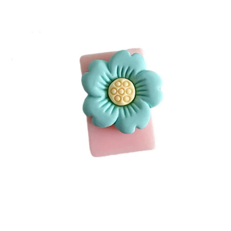 Niedliche Muster-ladungskabel-beschützer Usb-datenkabel Chomper Usb-ladegerät Für Blitz, Typ-c, Mikro-usb-drähte - Blaue Blütenblätter