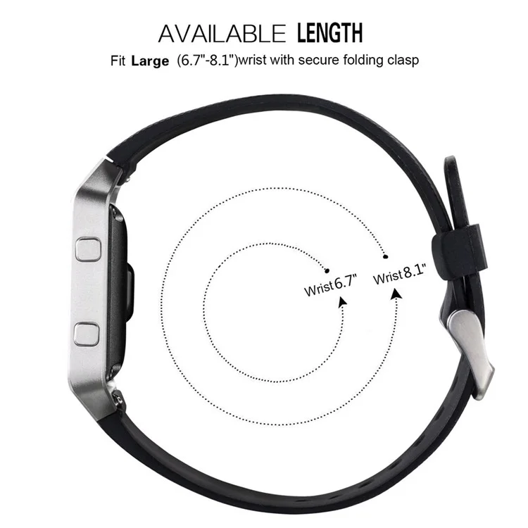 Soft Silicone Sports Watchband for Fitbit Blaze - Black