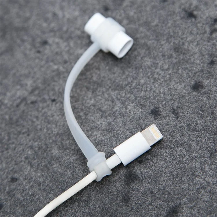 JISONCASE Cozy Silicone Protective Anti-lost Cap Cover for Apple Pencil & Charging Cable (2 Sets)
