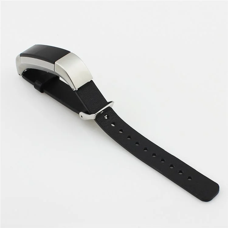 Genuine Leather Replacement Watch Band for Fitbit Alta - Black