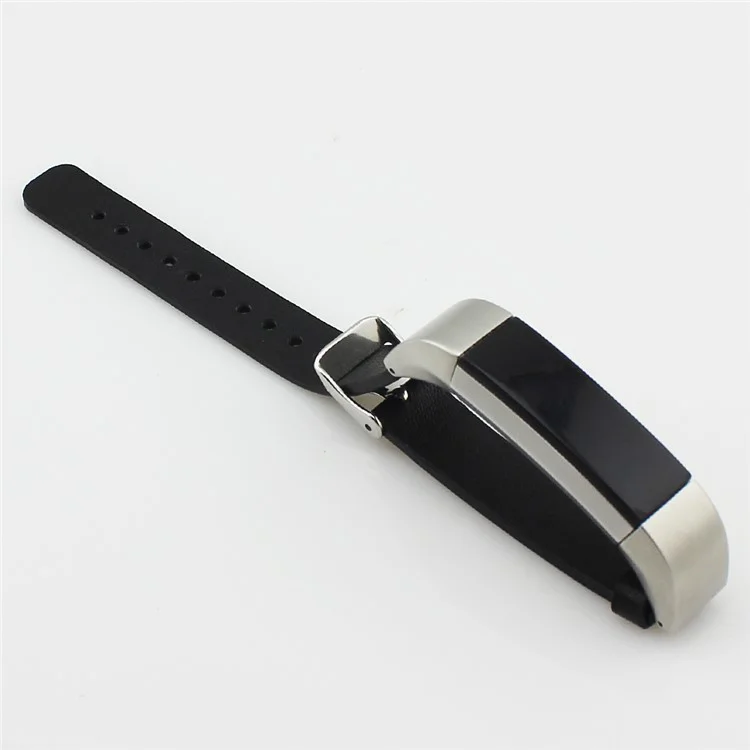 Genuine Leather Replacement Watch Band for Fitbit Alta - Black