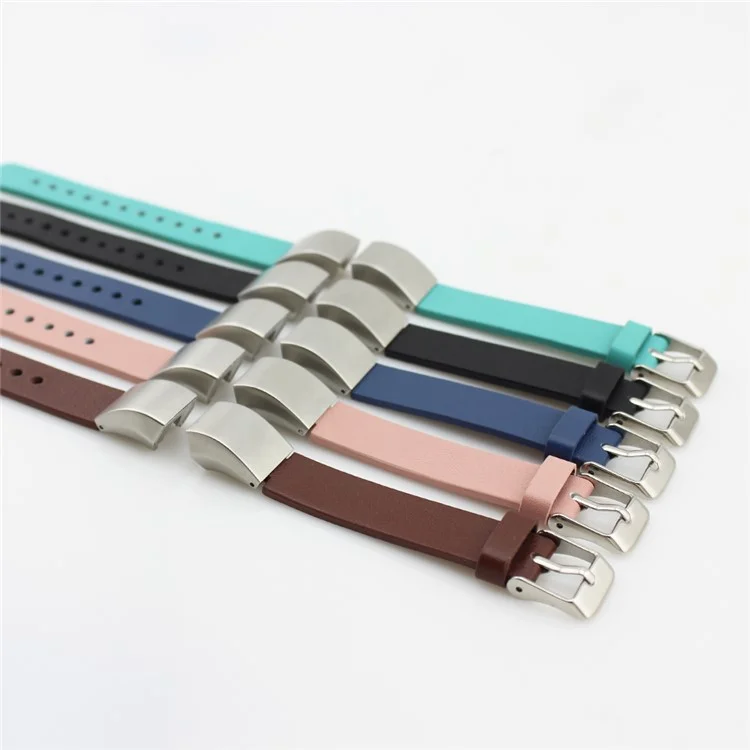 Genuine Leather Replacement Watch Band for Fitbit Alta - Black
