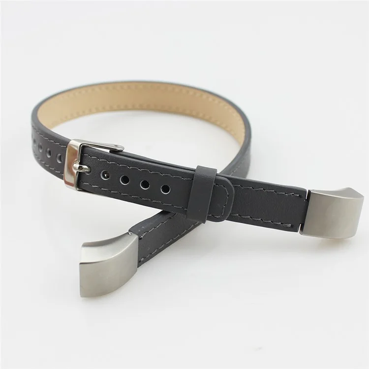 Genuine Leather Double Tour Watch Band for Fitbit Alta - Grey