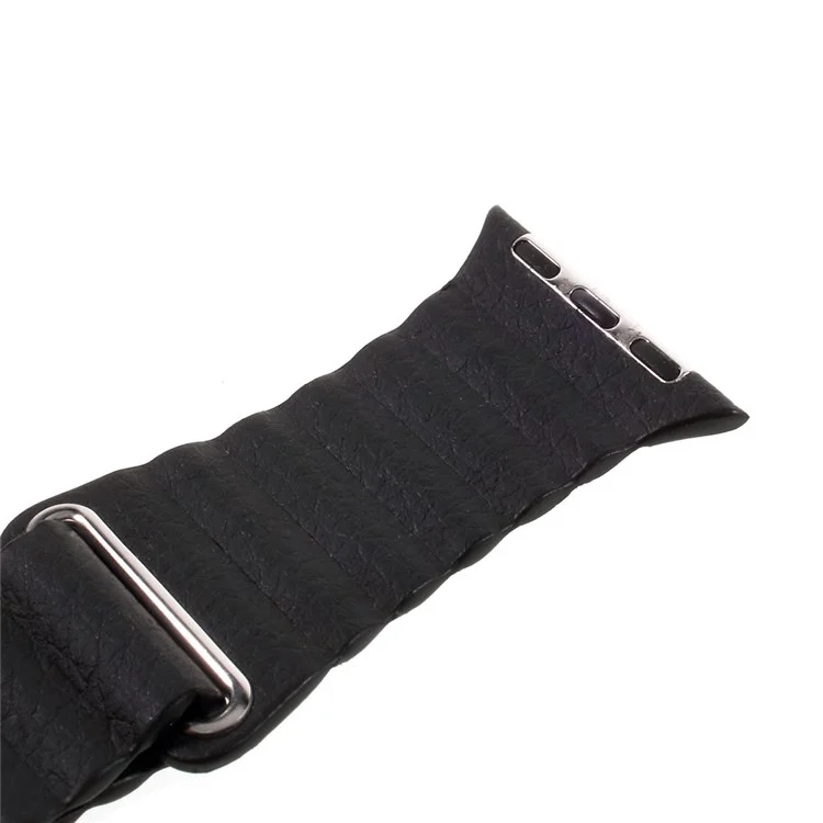 Magnetic Loop PU Leather Watch Band for Apple Watch Series 3 Series 2 Series 1 42mm - Black