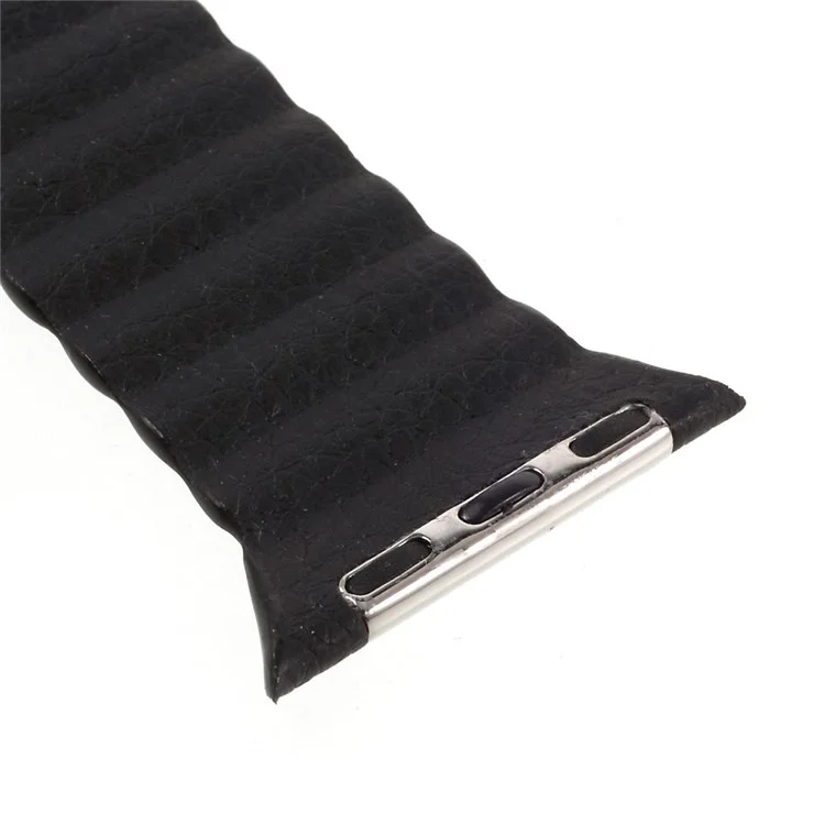 Magnetic Loop PU Leather Watch Band for Apple Watch Series 3 Series 2 Series 1 42mm - Black