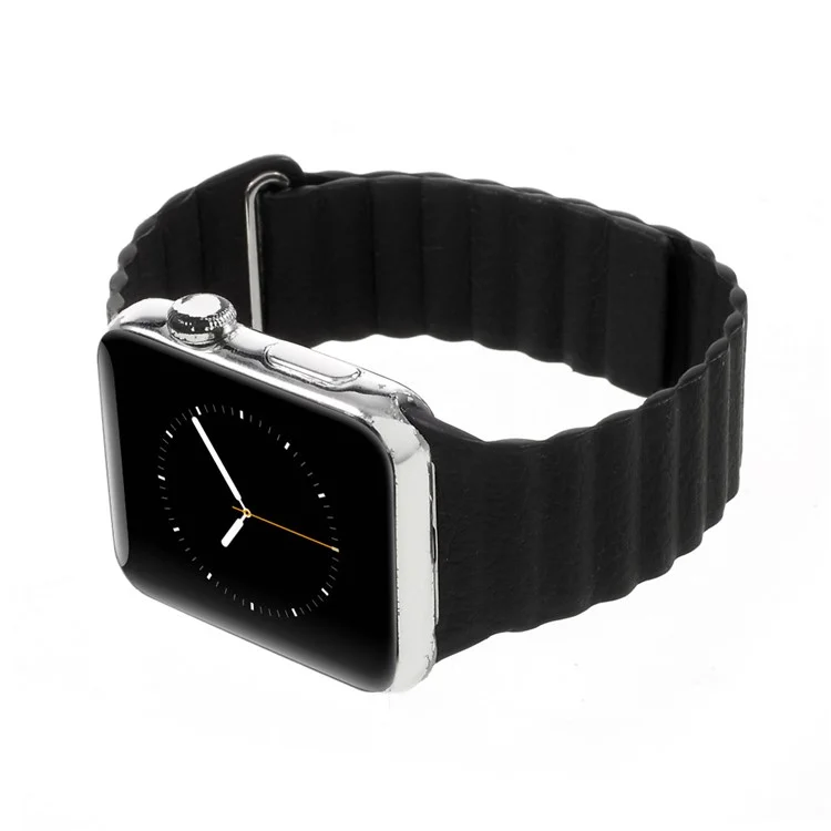 Magnetic Loop PU Leather Watch Band for Apple Watch Series 3 Series 2 Series 1 42mm - Black