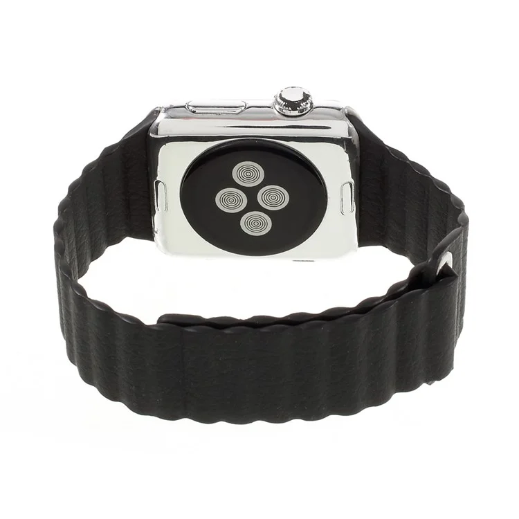 Magnetic Loop PU Leather Watch Band for Apple Watch Series 3 Series 2 Series 1 42mm - Black