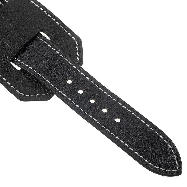 Genuine Leather Watch Band for Apple Watch 42mm Series 3 Series 1 Series 2 - Black
