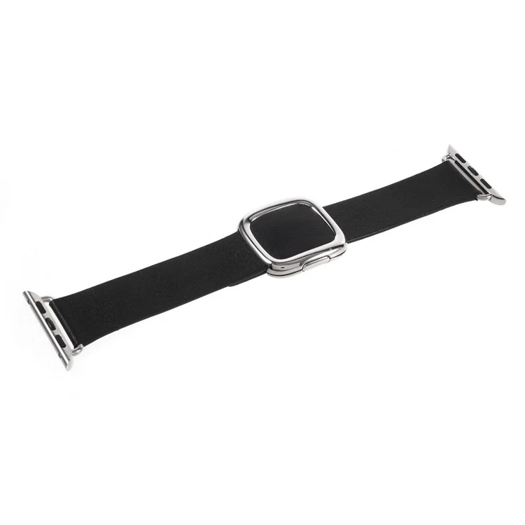 Genuine Leather Modern Style Watch Band for Apple Watch Series 3 Series 1 Series 2 38mm - Black