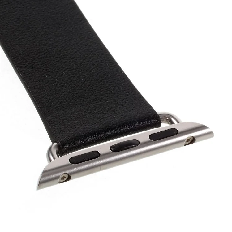 Genuine Leather Modern Style Watch Band for Apple Watch Series 3 Series 1 Series 2 38mm - Black