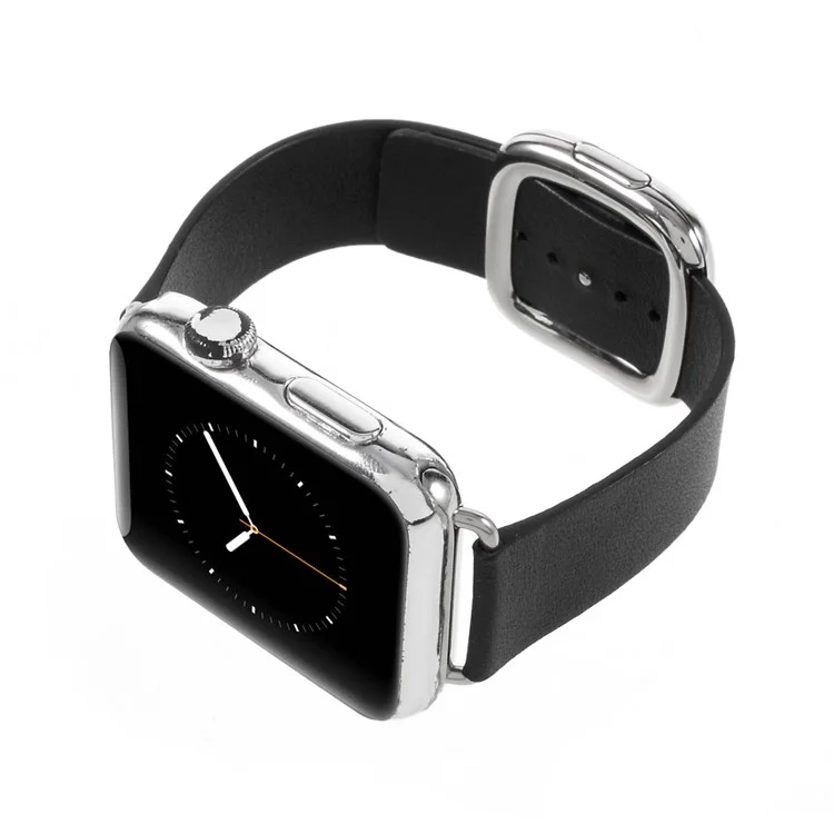 Genuine Leather Modern Style Watch Band for Apple Watch Series 3 Series 1 Series 2 38mm - Black