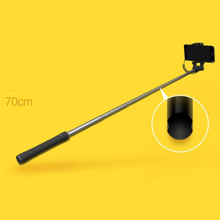 XIAOMI Wire Control Foldable Extendable Selfie Stick Handheld Monopod - Black