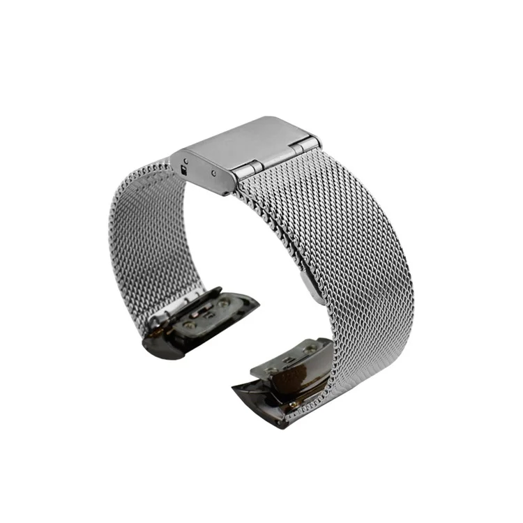 Malha de Aço Inoxidável Pulseiro de Pulso Strap For Samsung Gear Fit 2 SM-R360 - Cor Prata