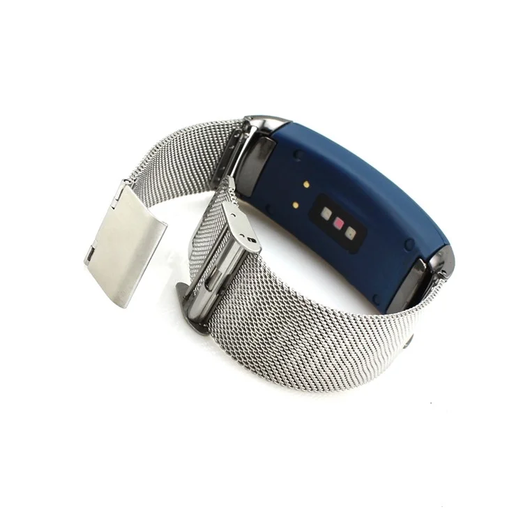 Malha de Aço Inoxidável Pulseiro de Pulso Strap For Samsung Gear Fit 2 SM-R360 - Cor Prata