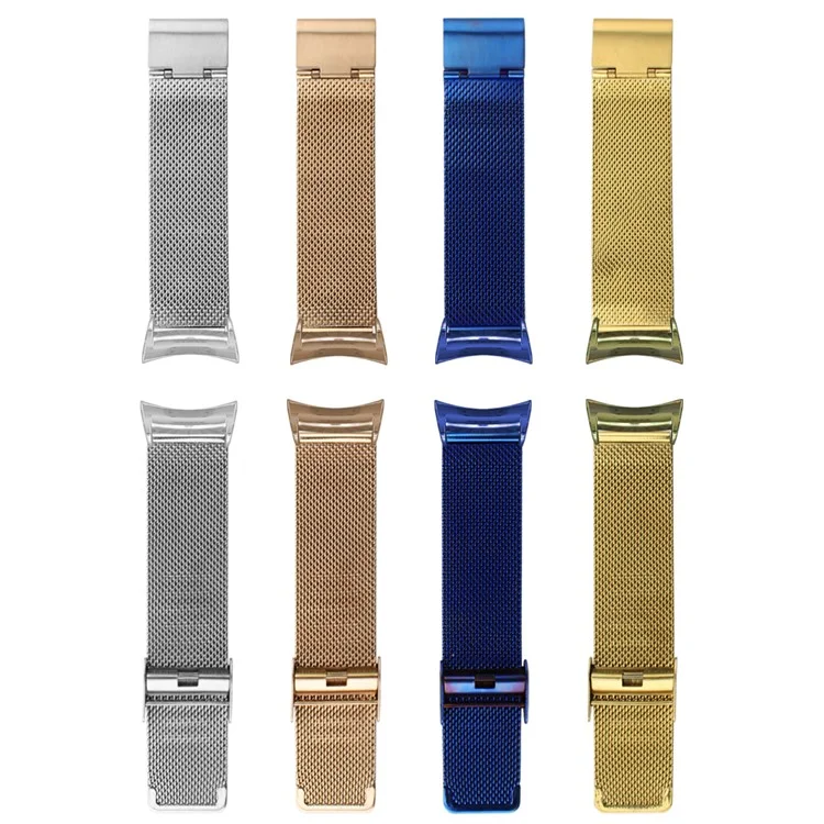 Correa de Reloj de Pulsera de Acero Inoxidable de Malla Para Samsung Gear Fit 2 SM-R360 - Color Plata