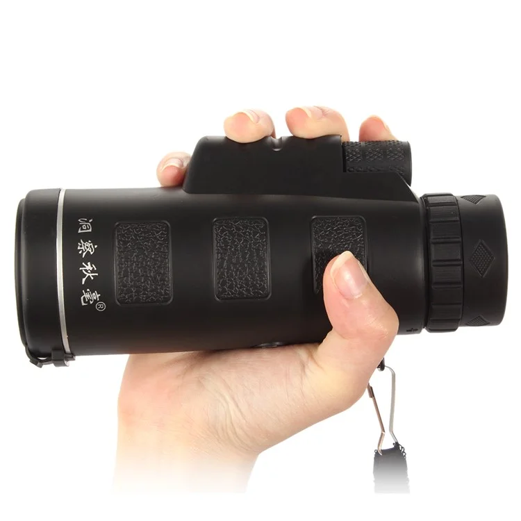 DongChaQiuHao Universal Clip-on 10x40 Hiking Concert Camera Lens Monocular for Smartphone - Black