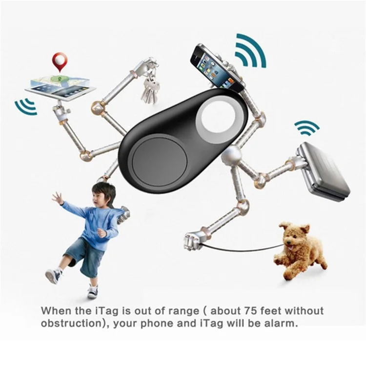 Mini Bluetooth 4.0 Alarme Anti-frosée ALARMER Smart Tracker Support Prise En Charge De La Photo - Noir