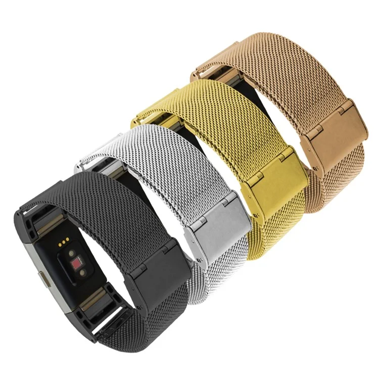 Mesh Stainless Steel Watch Band Strap for Fitbit Charge 2 - Rose Gold Color