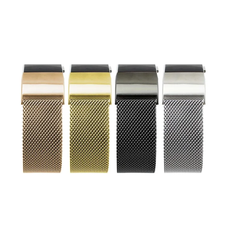 180mm Luxury Milanese Magnetic Stainless Steel Watch Band Strap for Fitbit Charge 2 - Black