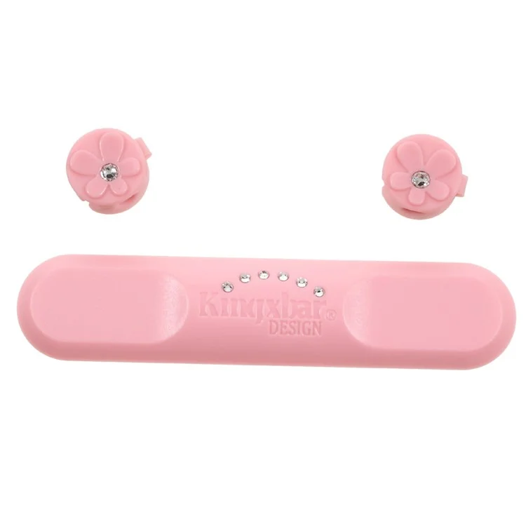 KINGXBAR Daisy Series Authorized Swarovski Magnetic Cable Organizer for 2.5/3/4mm Round Cord - Pink