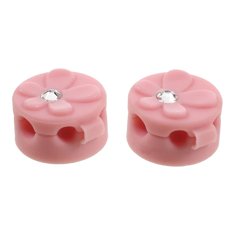 KINGXBAR Daisy Series Authorized Swarovski Magnetic Cable Organizer for 2.5/3/4mm Round Cord - Pink