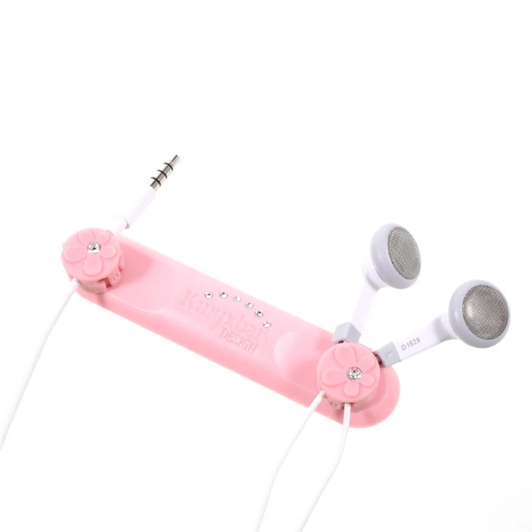 KINGXBAR Daisy Series Authorized Swarovski Magnetic Cable Organizer for 2.5/3/4mm Round Cord - Pink