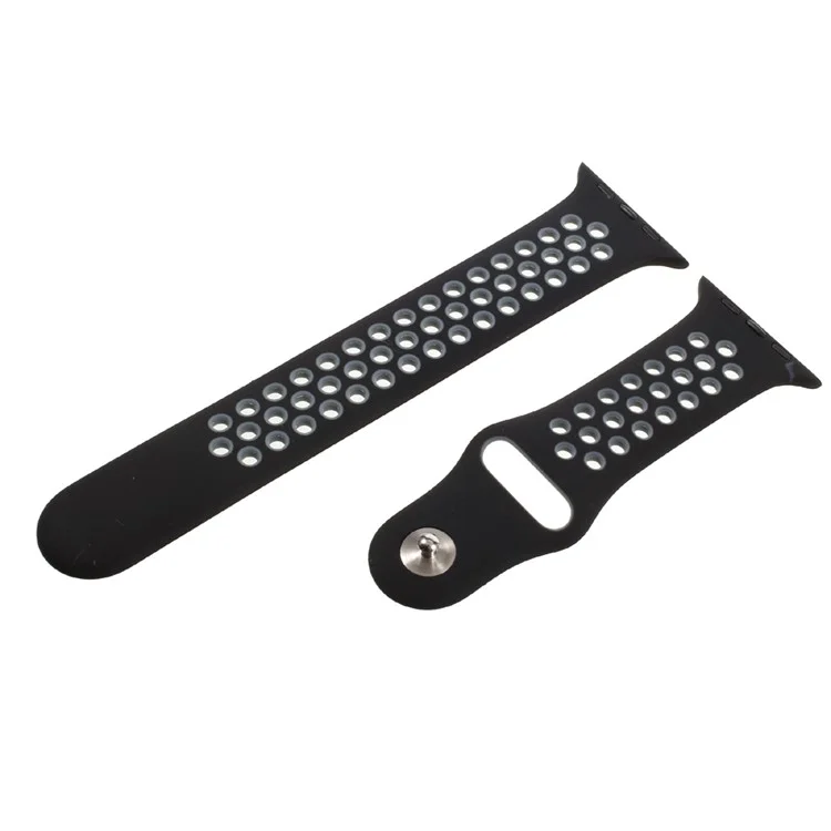 Silicone Watchband Replacement Wrist Strap for Apple Watch 42mm Series 1 Series 2 Series 3 - Black