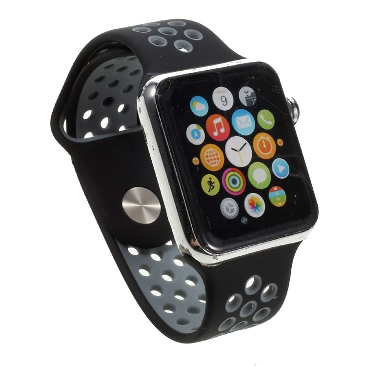 Silicone Watchband Replacement Wrist Strap for Apple Watch 42mm Series 1 Series 2 Series 3 - Black