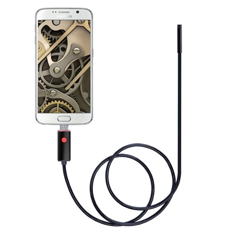 AN99 2M 8mm 8-LED 2.0MP HD 720P Android PC USB Waterproof Endoscope Inspection Video Camera - Black