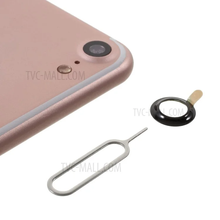 CMZWT Back Camera Lens Guard Ring Cover + Eject Pin for iPhone 7 4.7 inch - Jet Black