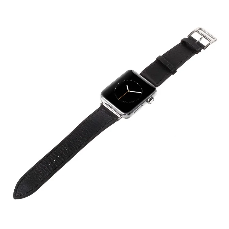 Single Tour Genuine Leather Watch Band for Apple Watch Series 3 Series 1 Series 2 42mm - Black