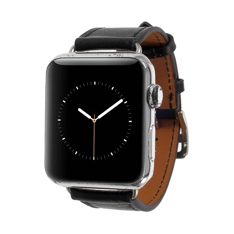Single Tour Genuine Leather Watch Band for Apple Watch Series 3 Series 1 Series 2 42mm - Black