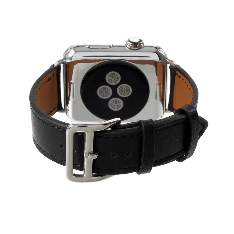 Single Tour Genuine Leather Watch Band for Apple Watch Series 3 Series 1 Series 2 42mm - Black