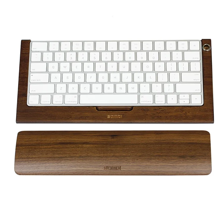 SAMDI Wooden Keyboard Tray Stand for Apple iMac Bluetooth Keyboard 2 Generation - Walnut Wood