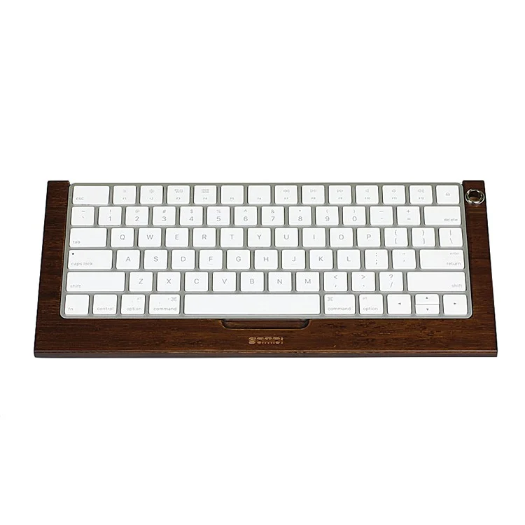 SAMDI Wooden Keyboard Tray Stand for Apple iMac Bluetooth Keyboard 2 Generation - Walnut Wood