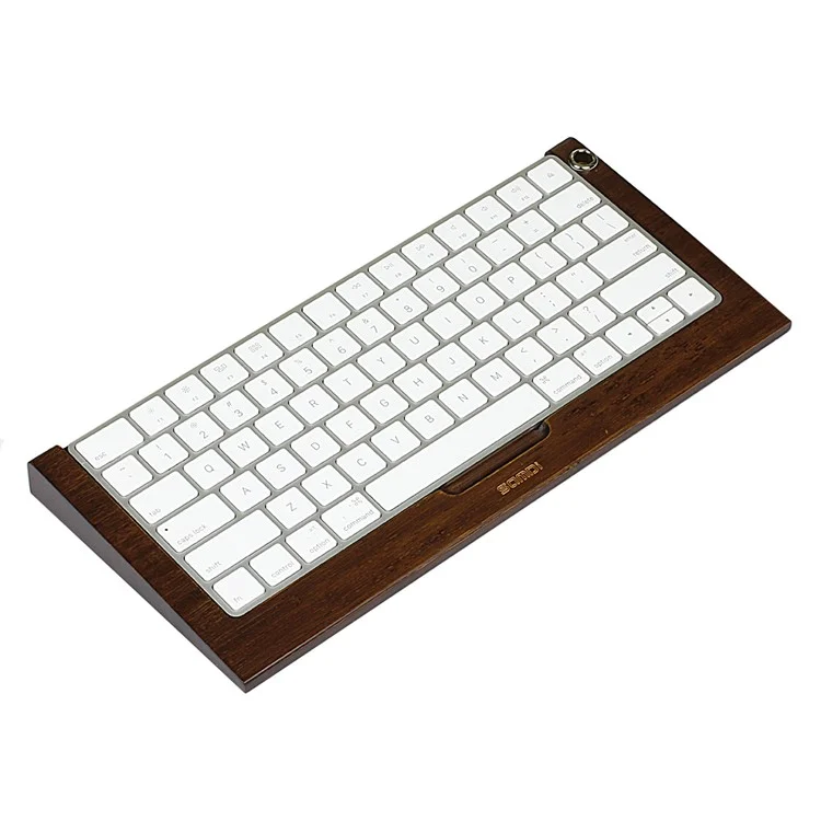SAMDI Wooden Keyboard Tray Stand for Apple iMac Bluetooth Keyboard 2 Generation - Walnut Wood