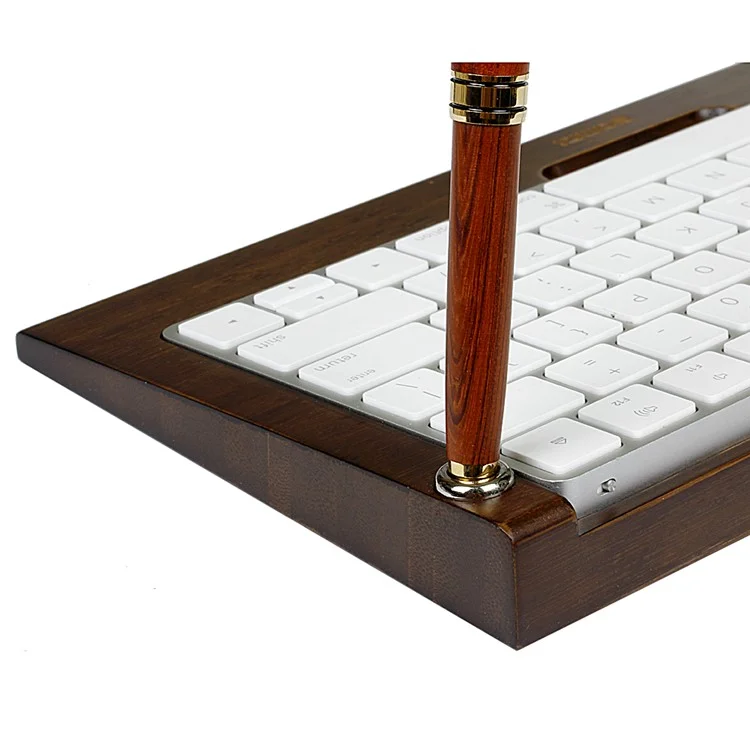 SAMDI Wooden Keyboard Tray Stand for Apple iMac Bluetooth Keyboard 2 Generation - Walnut Wood